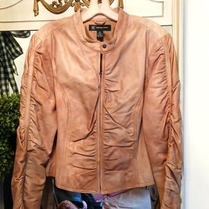 INC ⚜️ Leather Shirred Detail Design Jkt. XL